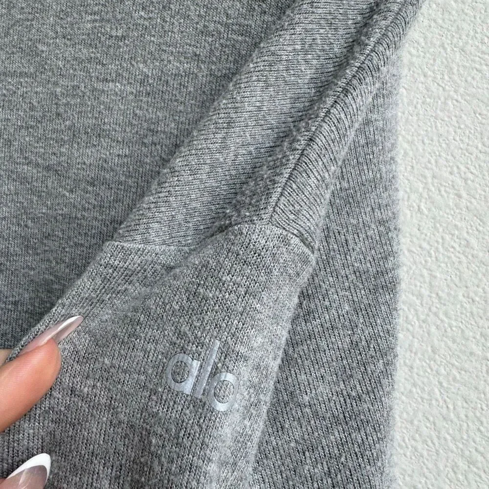 Alo Yoga Soho Oversized Crewneck Pullover Sweatshirt Women's Size Small Gray